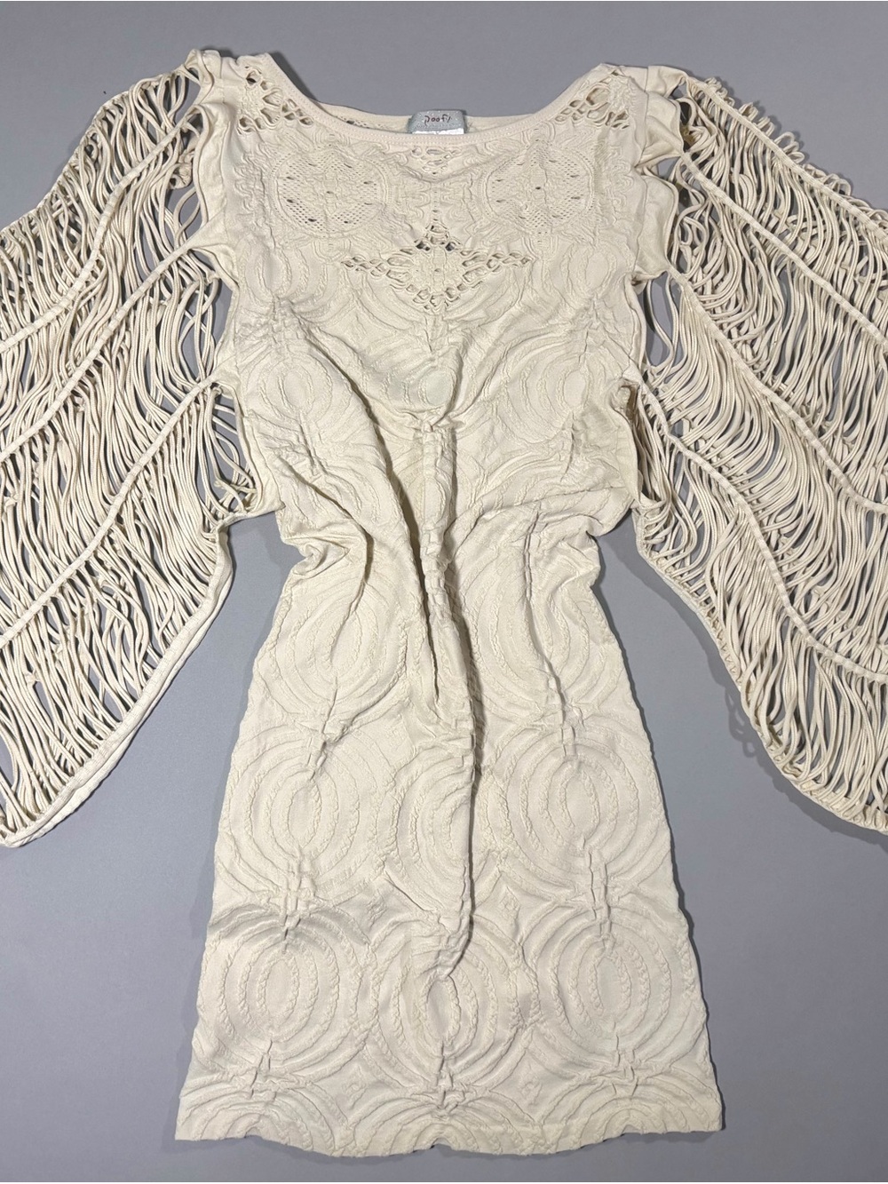 Y2K Macrame-Wing Sleeve Mini Dress by Poof!